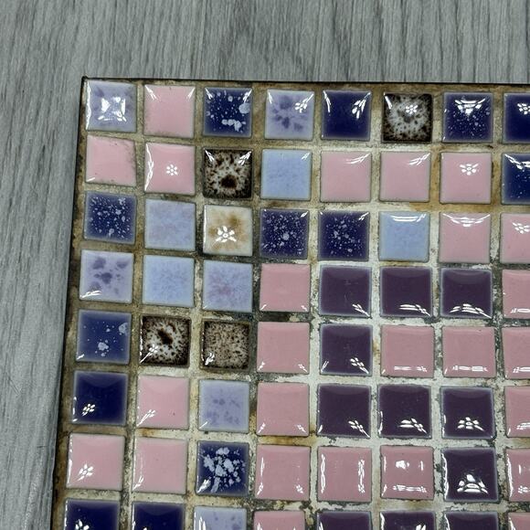 Vintage Mosaic Tile Mid Century Square 5” Ashtray Trinket Ring Dish Tray MCM - Picture 2 of 8